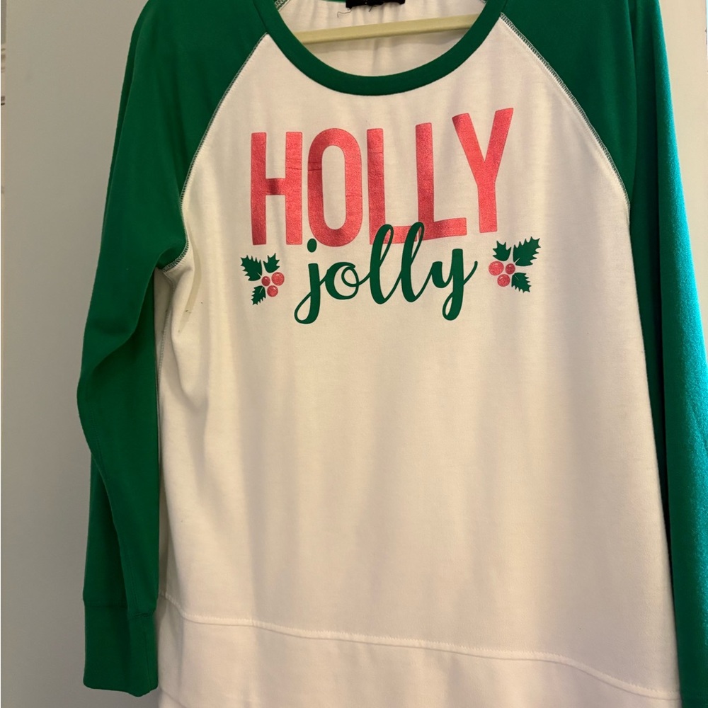 Green and White 'Holly Jolly' Raglan Shirt